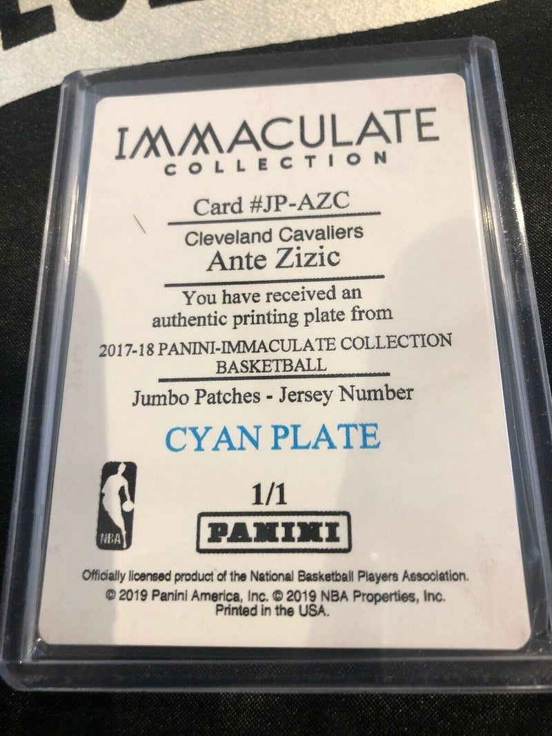 2017-18 Panini Immaculate Ante Zizic Printing Plate 1/1 Cavs