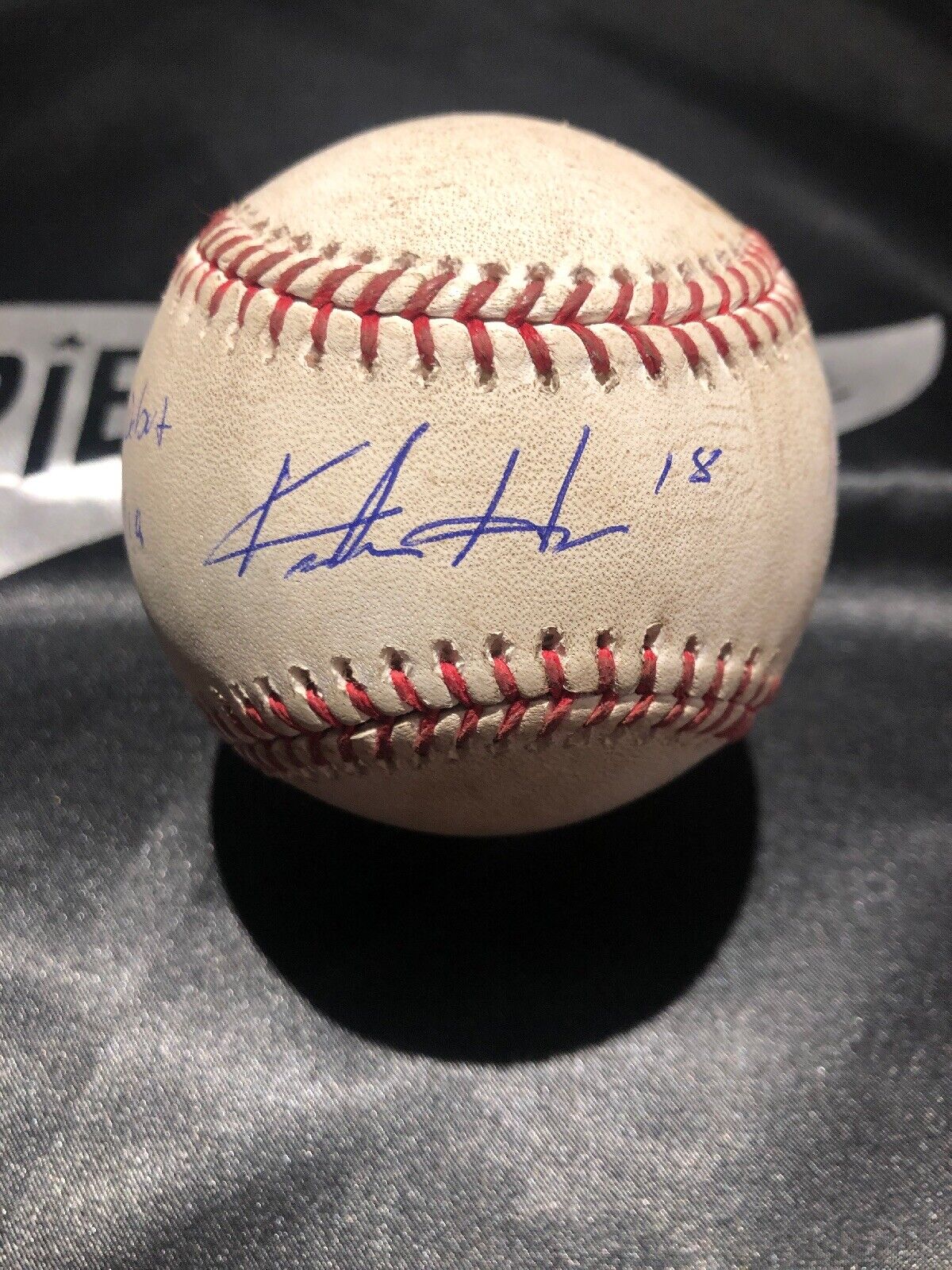 Keston Hiura Game Used MLB Authenticated First MLB At Bat Auto Baseball 5/14/19