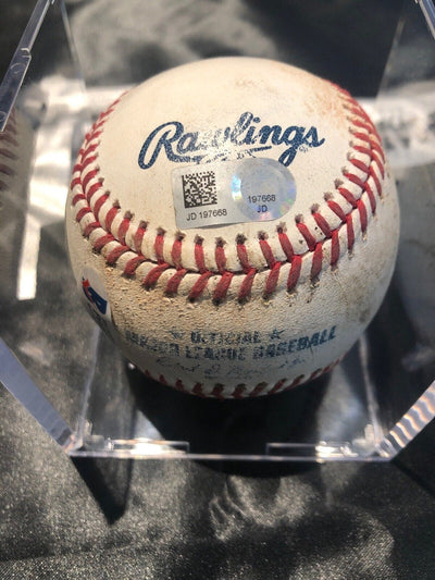 Juan Soto MLB Game Used Double Signed Baseball 9/26/18 Career Double #24 Nats