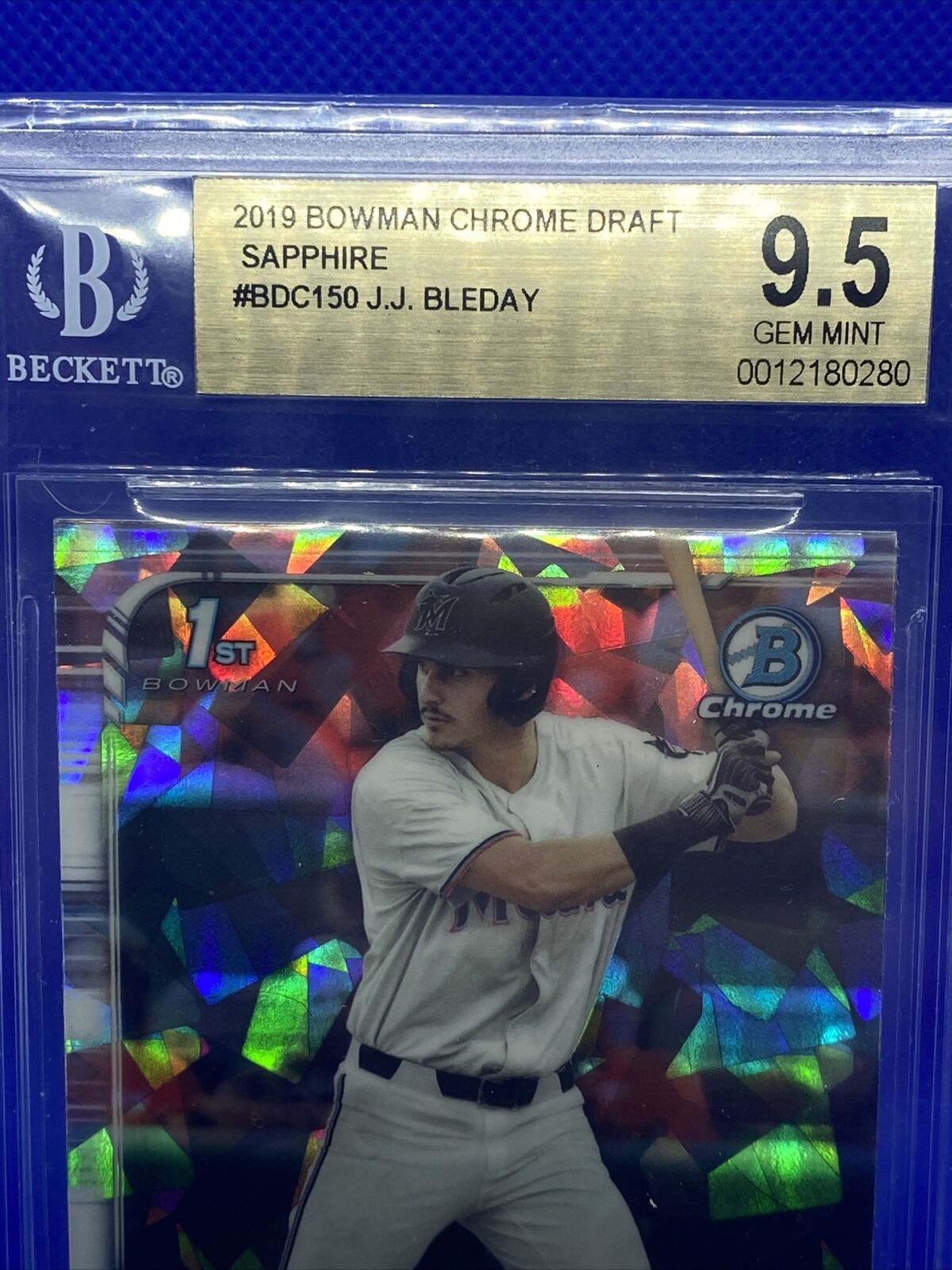 2019 Bowman Draft Sapphire JJ Bleday BDC-150 Marlins Bowman 1st BGS 9.5 Gem Mint