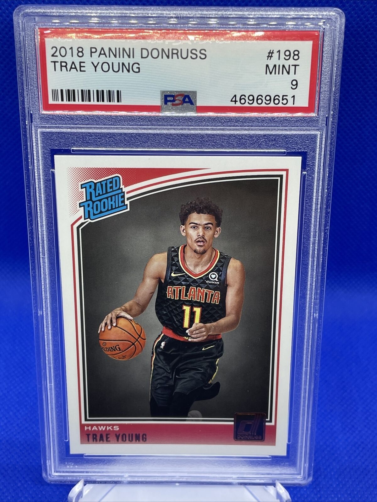 Trae Young 2018-19 Panini Donruss #198 Rookie Card RC PSA 9 MINT Atl Hawks