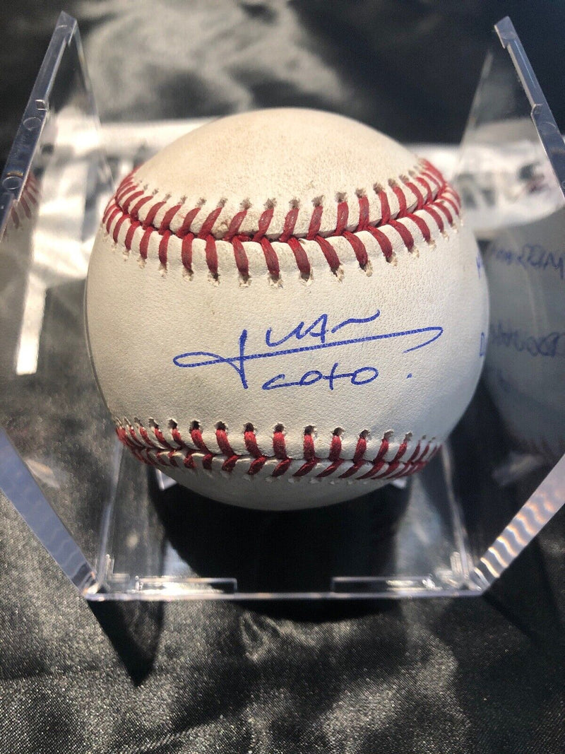 Juan Soto MLB Game Used Double Signed Baseball 9/26/18 Career Double 