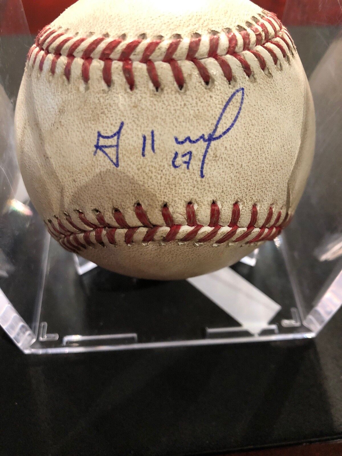 Jose Altuve MLB Game Used Autographed Baseball 10/14/16 Houston vs Oakland