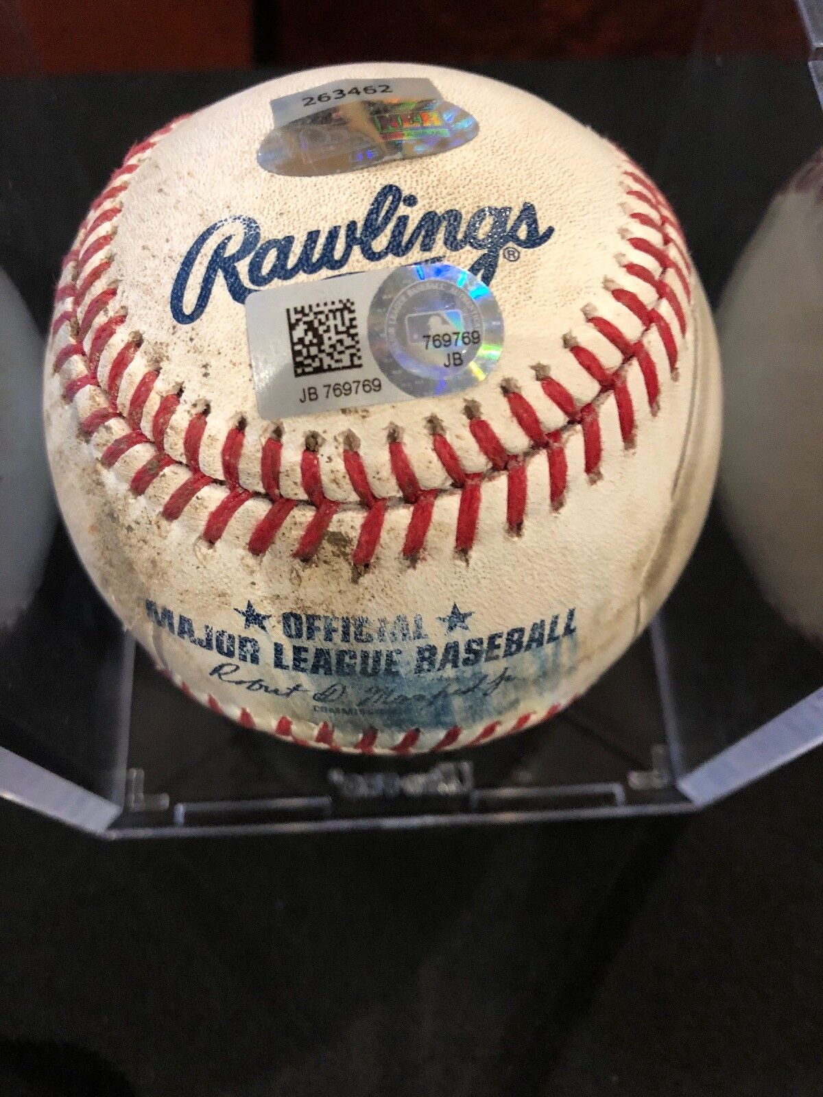 Aaron Judge MLB Game Used Rookie Year Baseball 9/27/2017 Yankees vs Rays