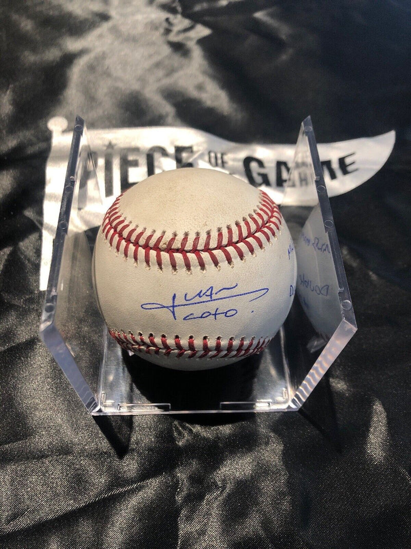 Juan Soto MLB Game Used Double Signed Baseball 9/26/18 Career Double 