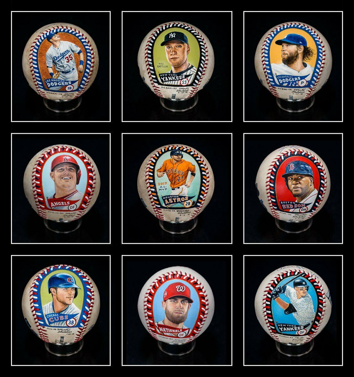 Baseball Authenticated Masterpieces Game-Used, Autographed & Painted Baseballs