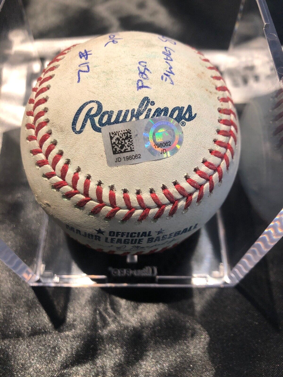 Juan Soto MLB Game Used Double to Acuna Jr Signed Baseball 7/22/18 Double #12