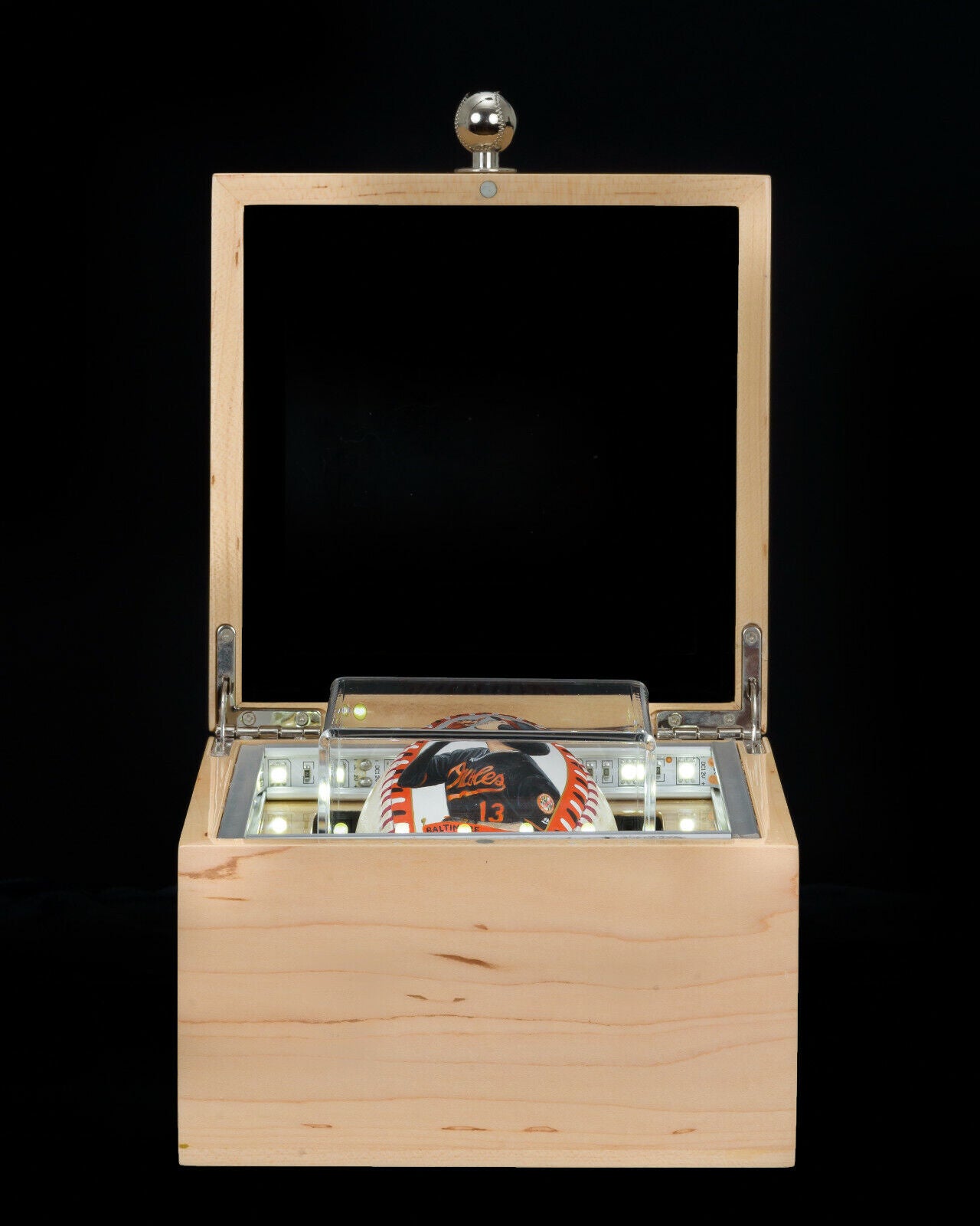 Baseball Display Case and Presentation Box 25 yr UV Protection and LED Lighting