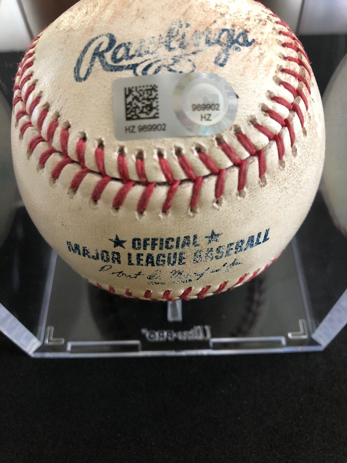 Greg Bird MLB Game Used Single Signed Logo Baseball 9/5/17 Career Hit #55