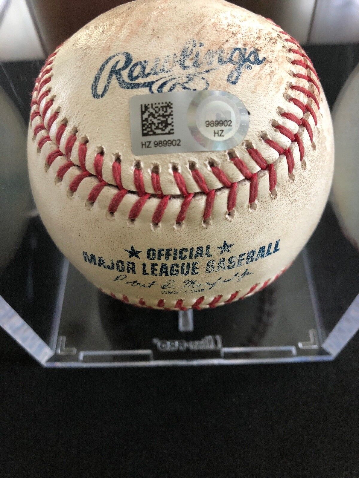 Greg Bird MLB Game Used Single Signed Logo Baseball 9/5/17 Career Hit #55