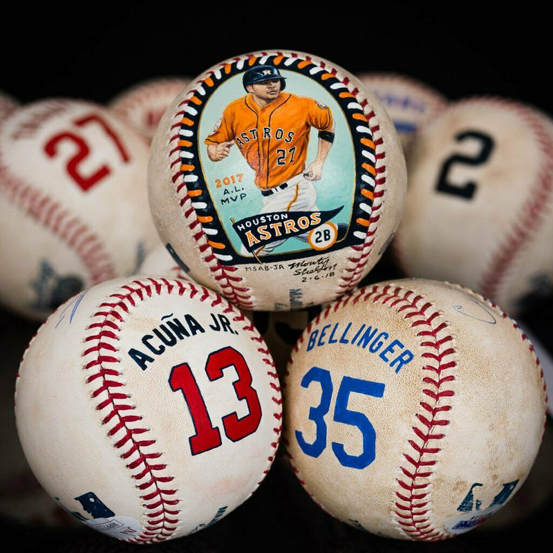 Baseball Authenticated Masterpieces Game-Used, Autographed & Painted Baseballs