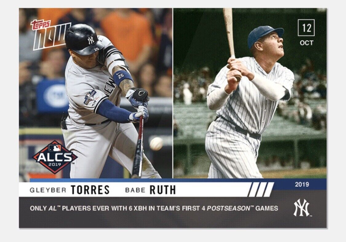 Gleyber Torres MLB ALCS Game Used 2 RBI Single Baseball 10/12/19 Record Ball