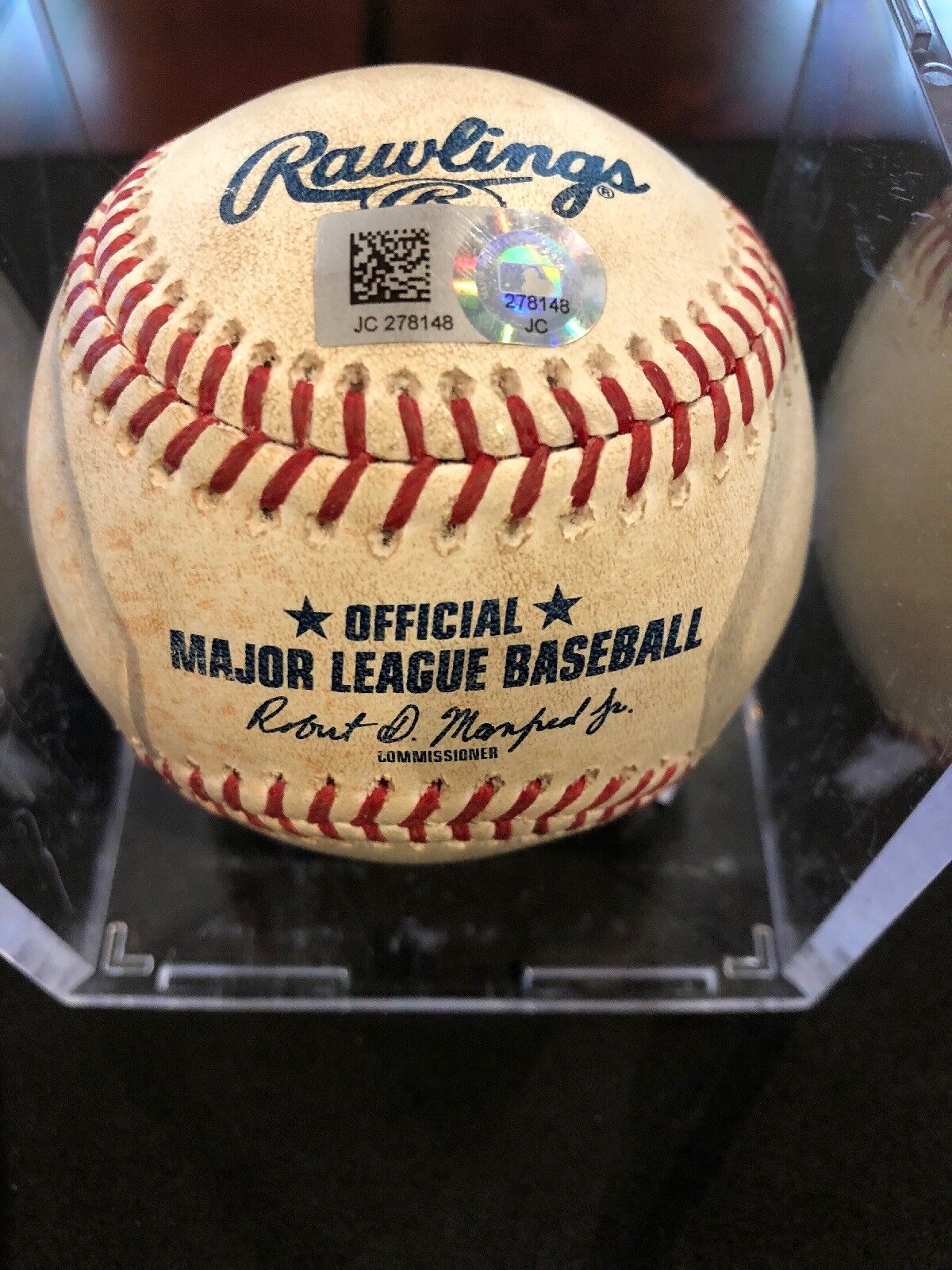 Austin Meadows MLB Debut Game Used Autographed Inscribed Baseball 5/18/18