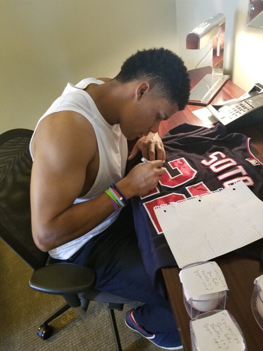 Juan Soto Autographed MLB Baseball Sweet Spot Signed and Inscribed MLB Debut