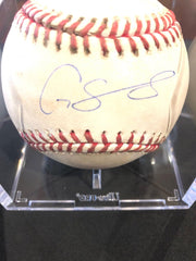Gary Sanchez Game Used Baseball Rookie Year Autographed Baseball 9/11/16