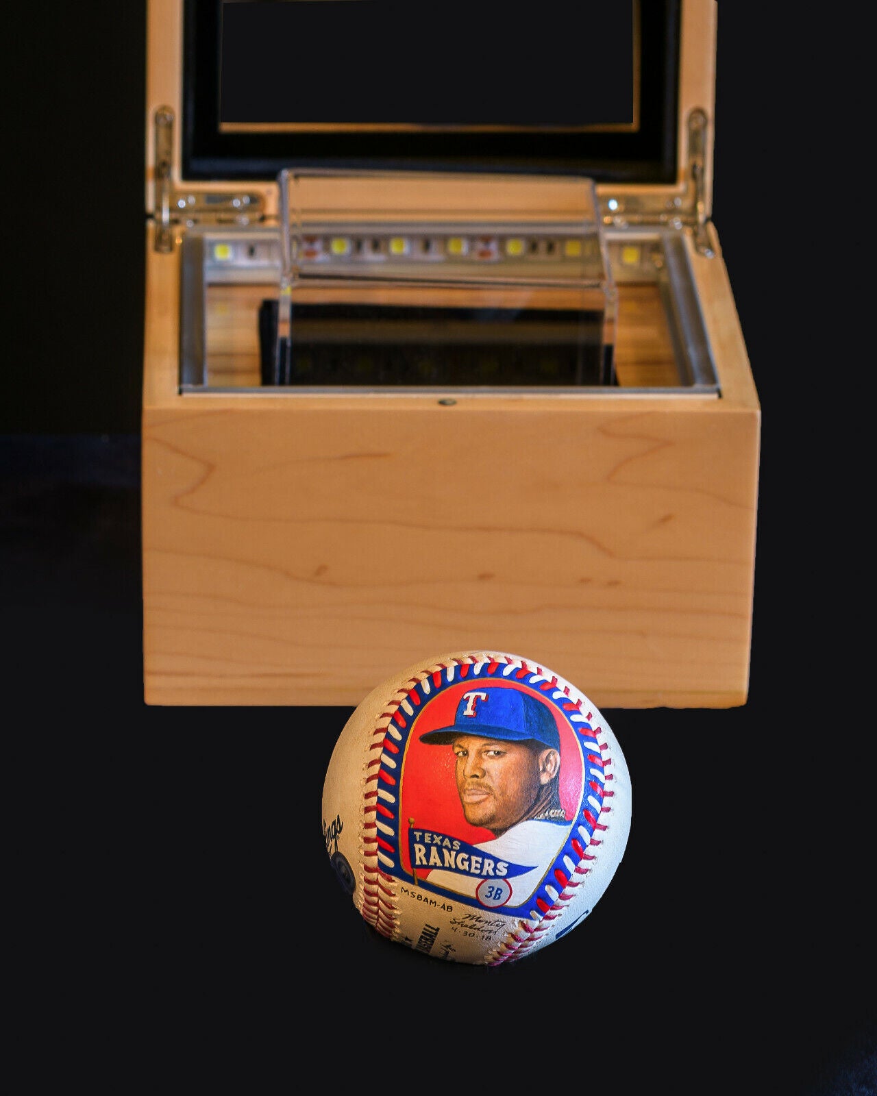 Baseball Display Case and Presentation Box 25 yr UV Protection and LED Lighting