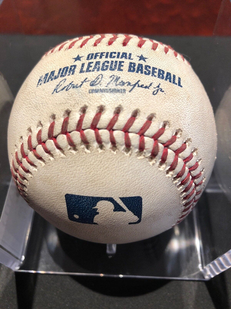 Ronald Acuna Jr MLB Debut Game Used Baseball 4/25/18 Braves ROY 1st Hit Game