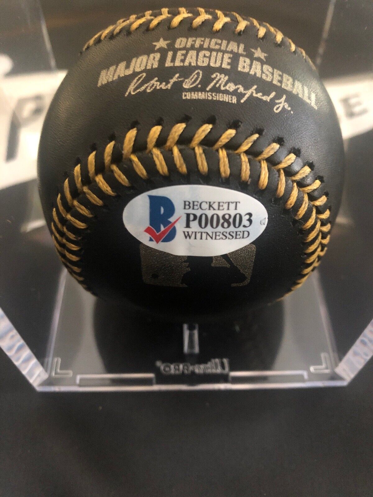 Juan Soto Autographed Black MLB Baseball Sweet Spot Signed in Gold Washington