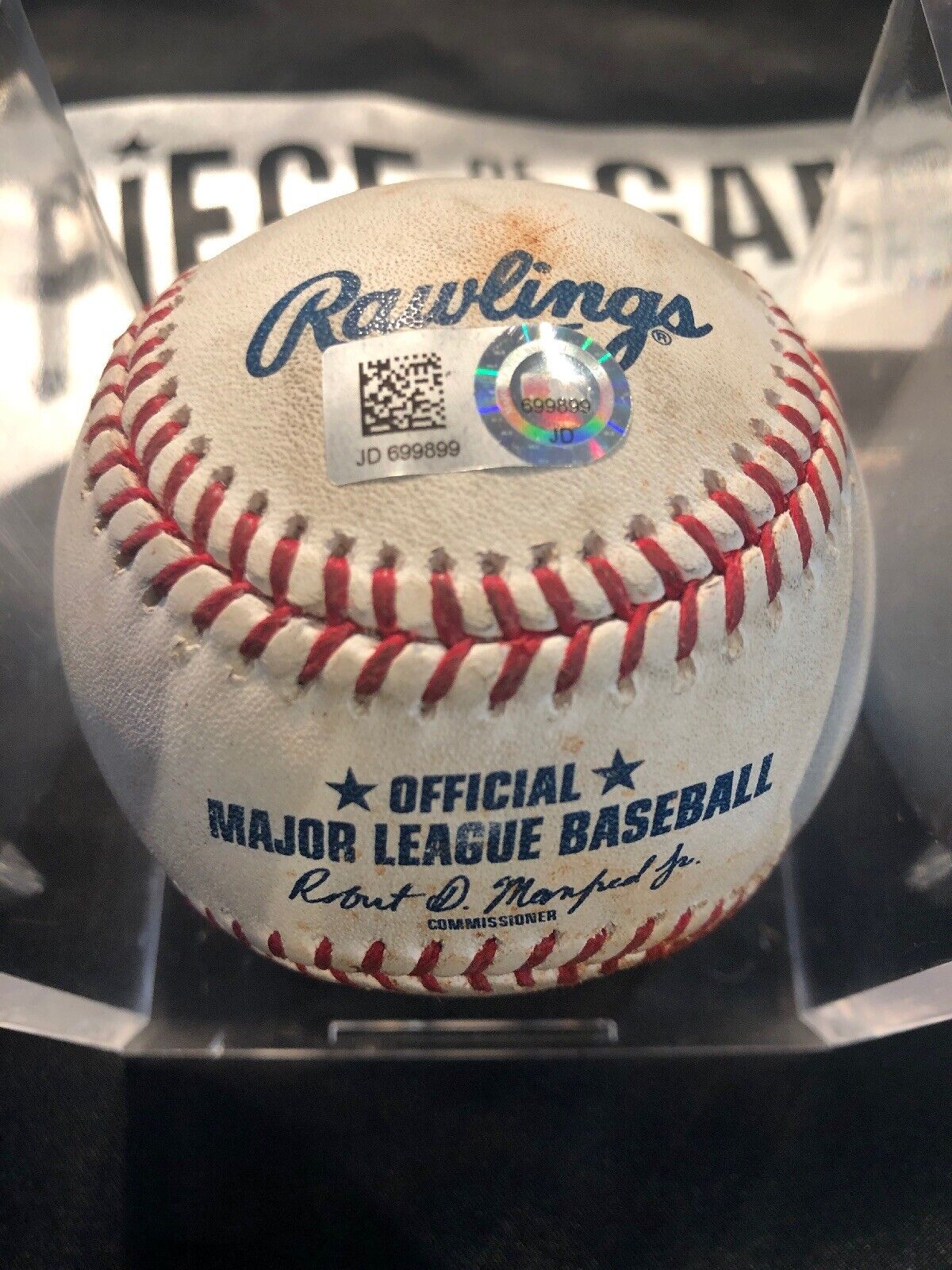 Austin Meadows MLB Game Used Single Baseball 5/29/19 Career Hit #100 Tampa Rays