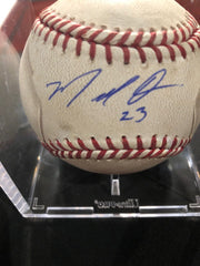 Marcell Ozuna Autographed MLB Game Used RBI Single 5/5/17 Hit #524 Stanton Out