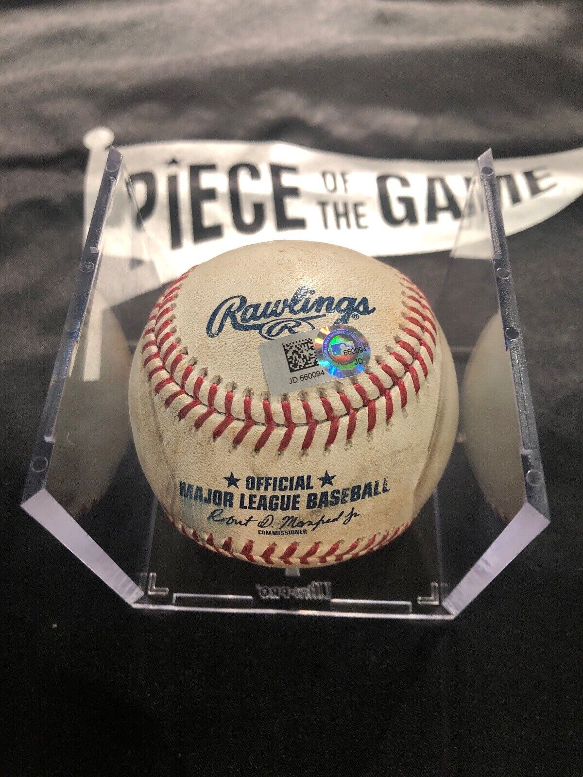 Keston Hiura Game Used MLB Authenticated Single Ball Auto 5/17/19 Career Hit # 3