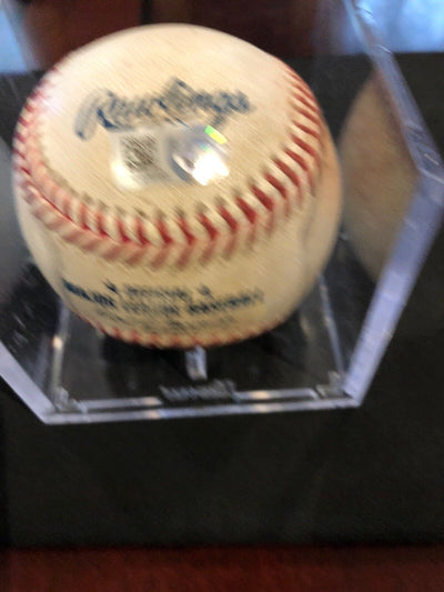 Austin Meadows MLB Debut Game Used Autographed Baseball 5/29/18 Hosmer Double