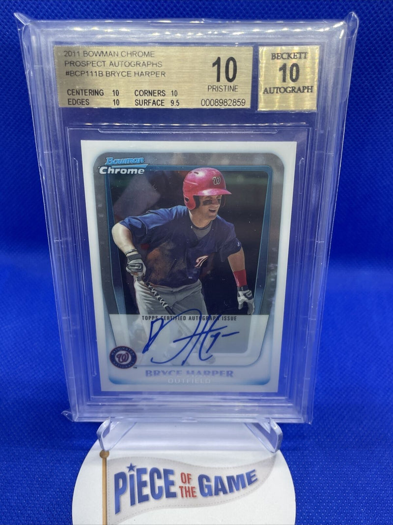Bryce Harper 2011 Bowman Chrome Prospects RC Autograph BGS 10/10 Pristine