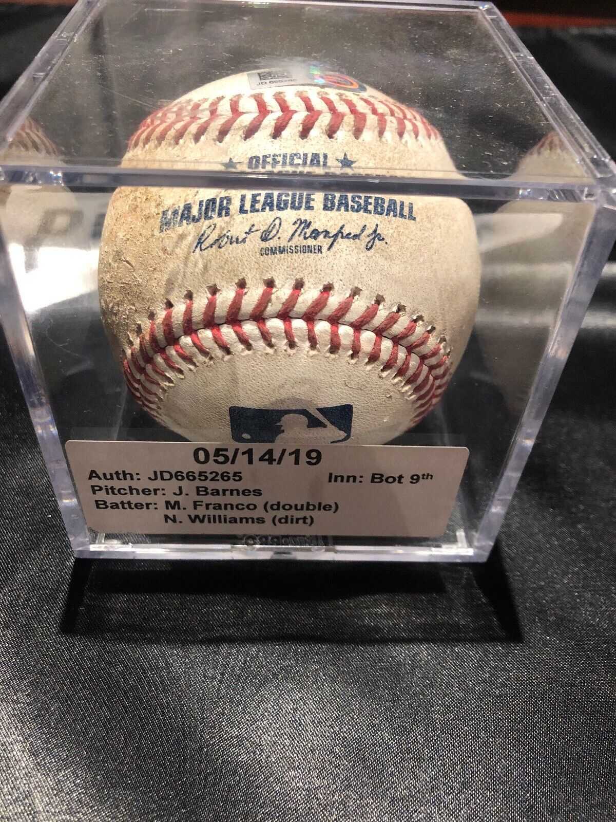 Keston Hiura GameUsed MLB Authenticated Debut Day Auto Baseball 5/14/19 Brewers