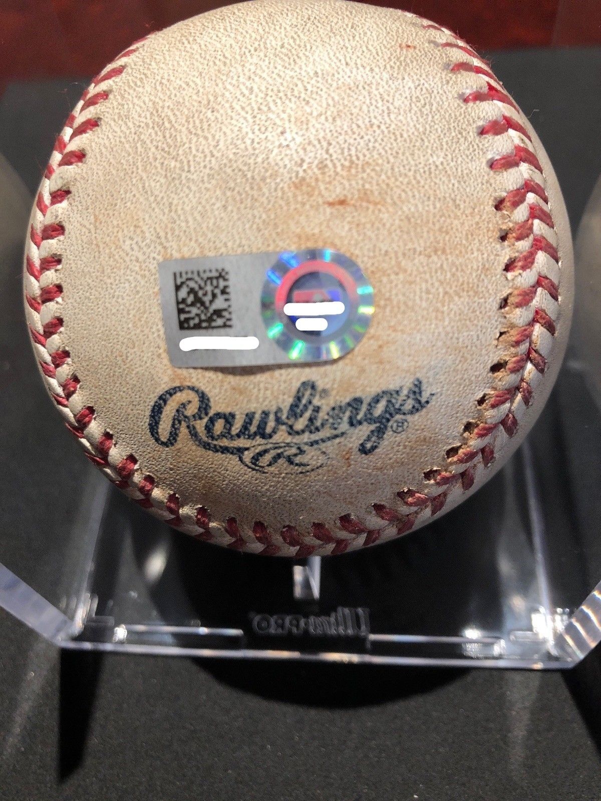 JD Martinez Redsox MLB Game Used Double Inscribed Autographed Baseball 8/16/16