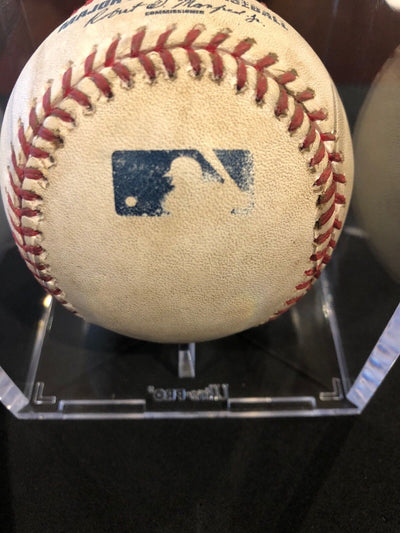 Gary Sanchez Game Used Baseball Rookie Year Autographed Baseball 9/11/16