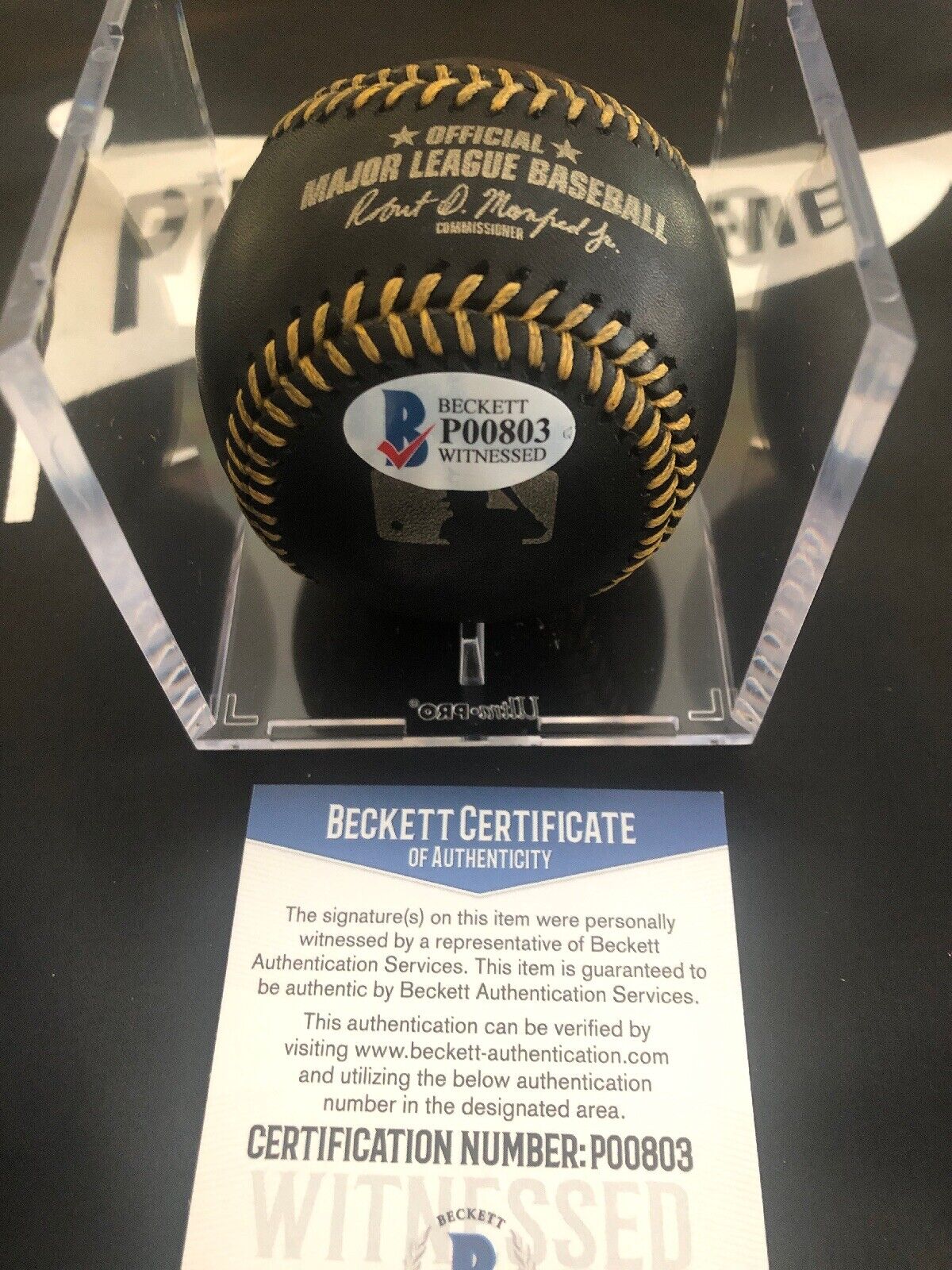 Juan Soto Autographed Black MLB Baseball Sweet Spot Signed in Gold Washington