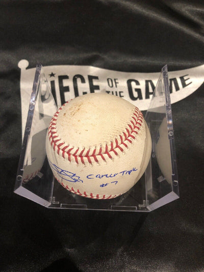 Trevor Story MLB Game Used Triple Baseball 9/29/17 Autographed an Inscription