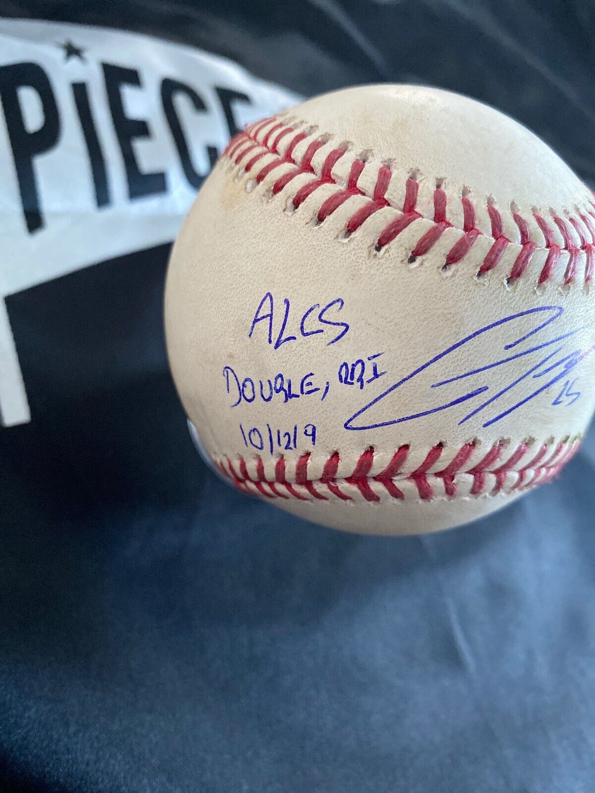 Gleyber Torres MLB ALCS Game Used RBI Double Baseball 10/12/19 RBI Record Ball