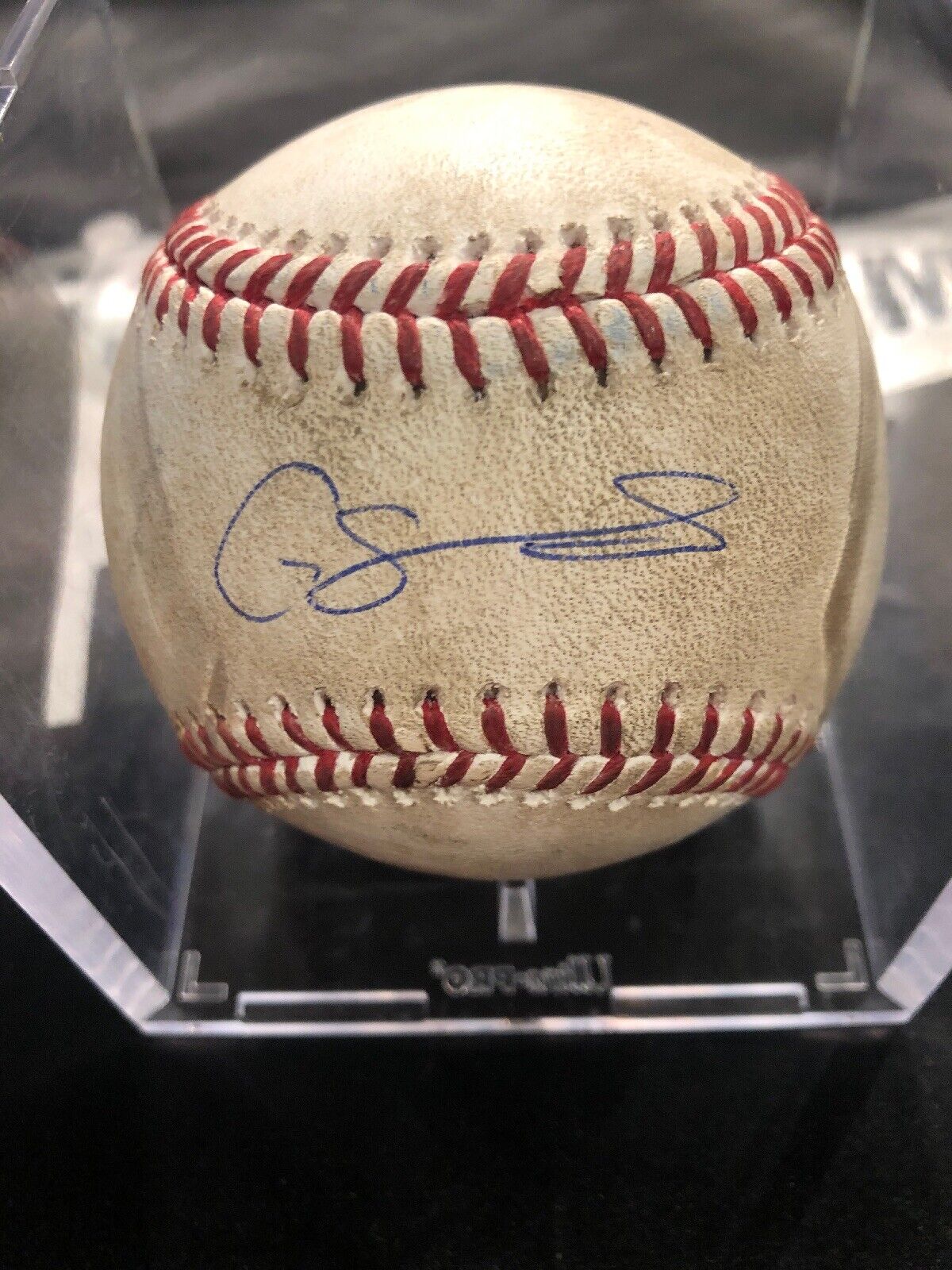 Gary Sanchez Game Used MLB Authenticated Single Auto Logo Baseball 5/19/18