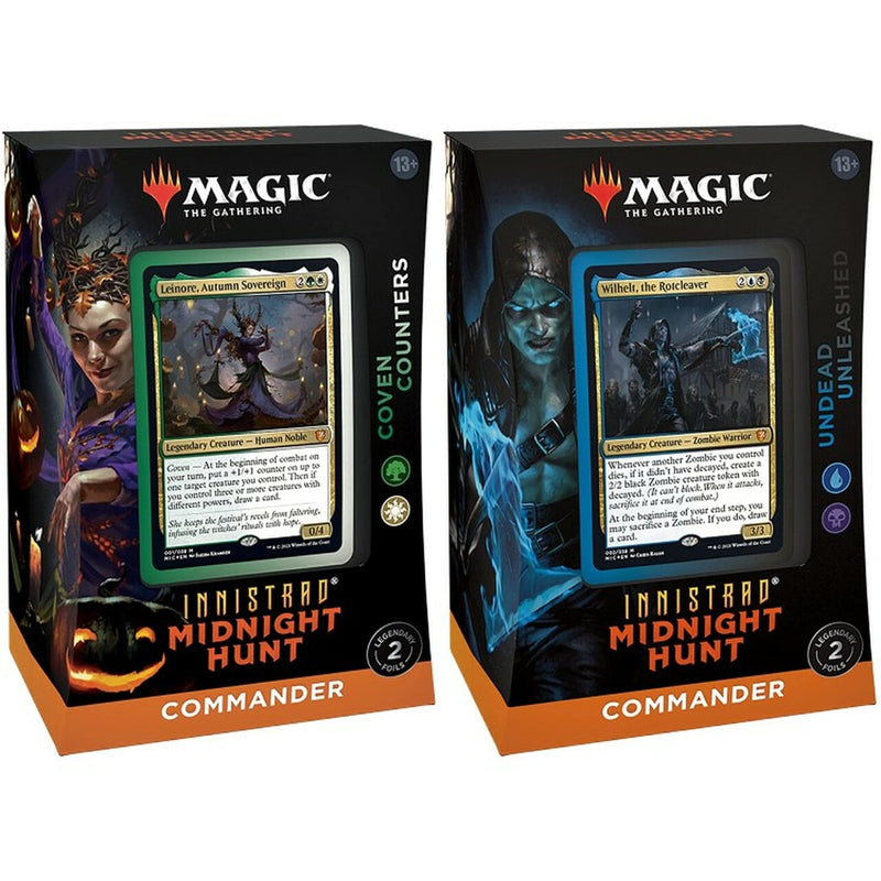 Assorted Magic The Gathering Innistrad: Midnight Hunt Commander Deck Undead Unleashed or Coven Counters