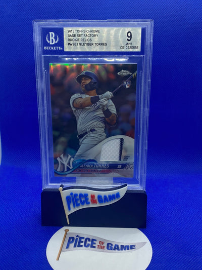 2018 Topps Chrome Base Set Factory Rookie Relics Gleyber Torres BGS 9 White Relic