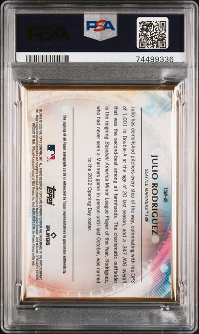 Julio Rodriguez 2022 Bowman Transcendent RC 2/5 Emerald Variation #JR PSA 10