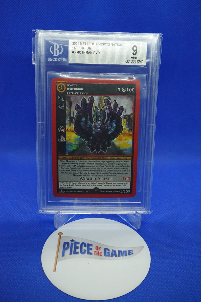 2021 MetaZoo Cryptid Nation 1st Edition Mothman BGS 9 Mint reverse Holo