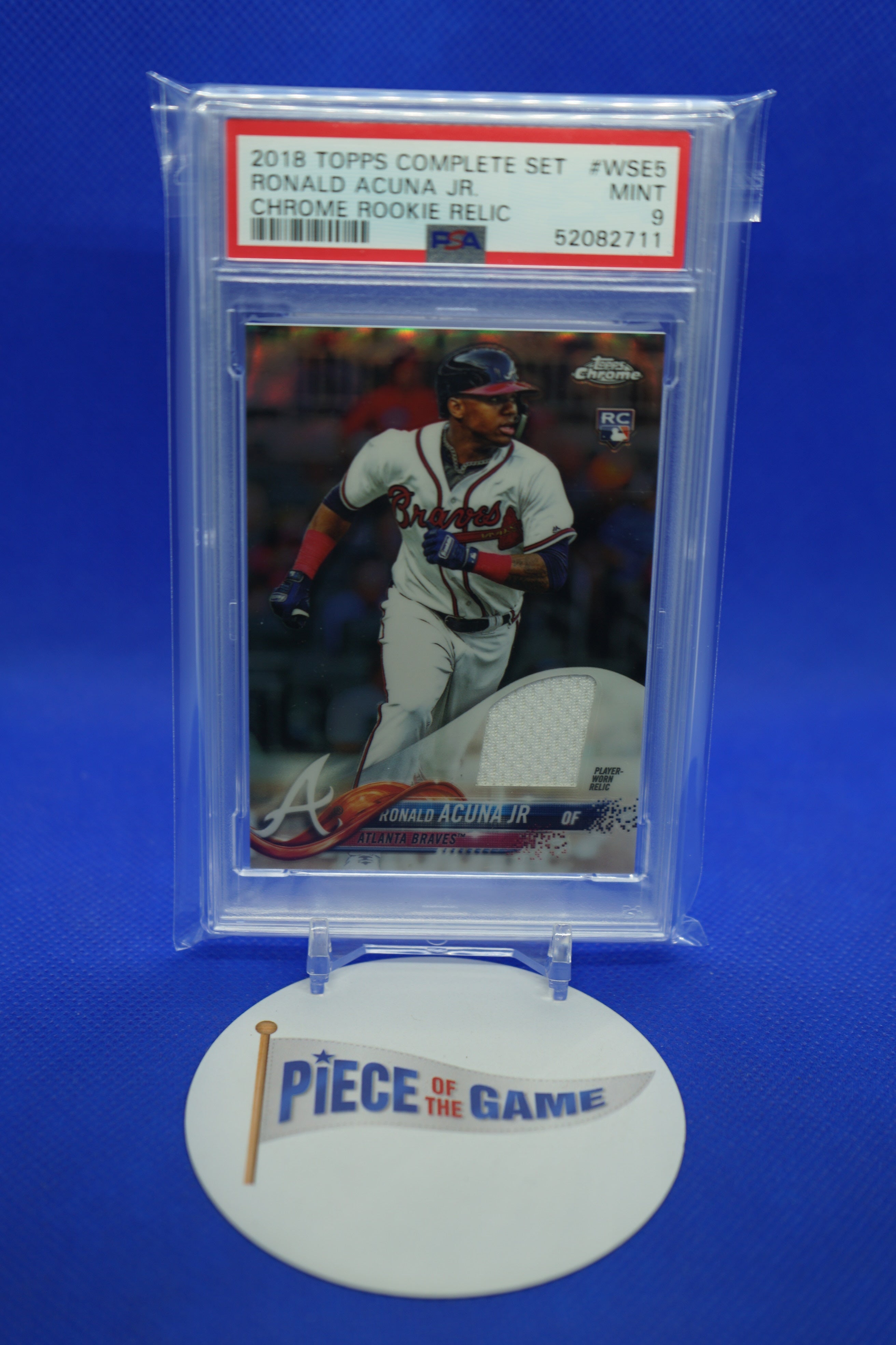 2018 Topps Chrome Complete Set Rookie Relic Ronald Acuna Jr. PSA 9