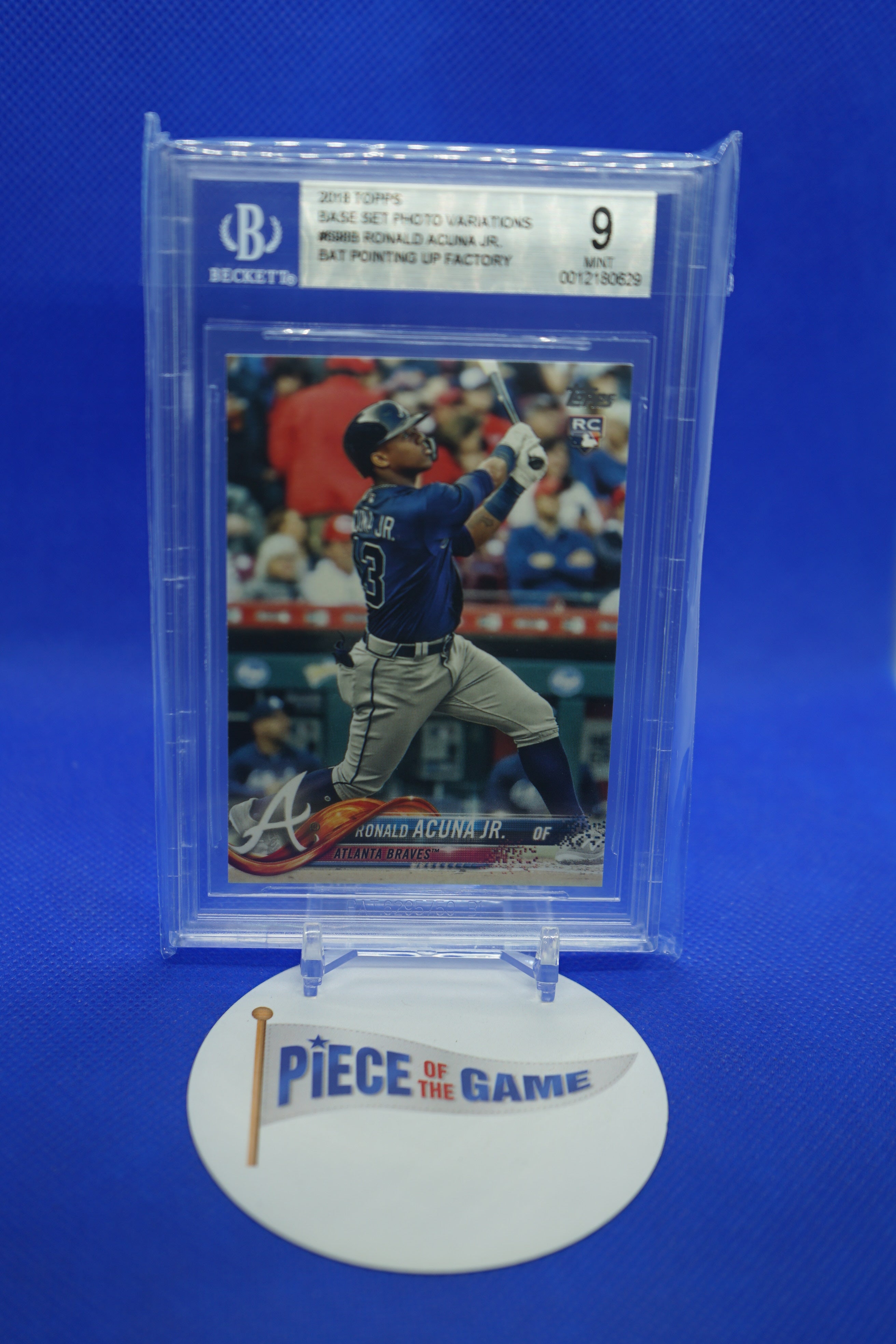 2018 Topps Base Set Photo Variations Bat Pointing Up Factory Ronald Acuna Jr. BGS 9
