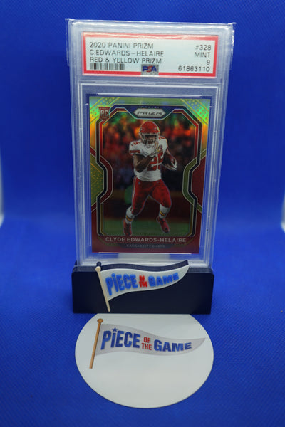 2020 Panini Prizm Clyde Edwards-Helaire Red/Yellow Prizm #'d 2/8 PSA 9