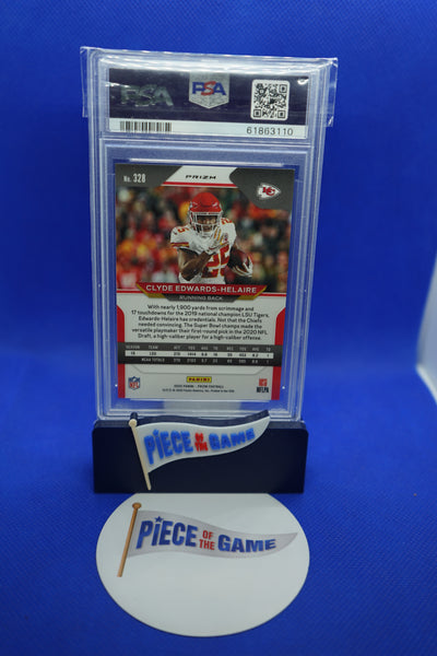 2020 Panini Prizm Clyde Edwards-Helaire Red/Yellow Prizm #'d 2/8 PSA 9