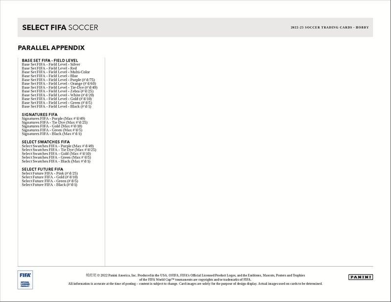 2022-23 Panini Select FIFA Soccer Hobby 12 Box Case