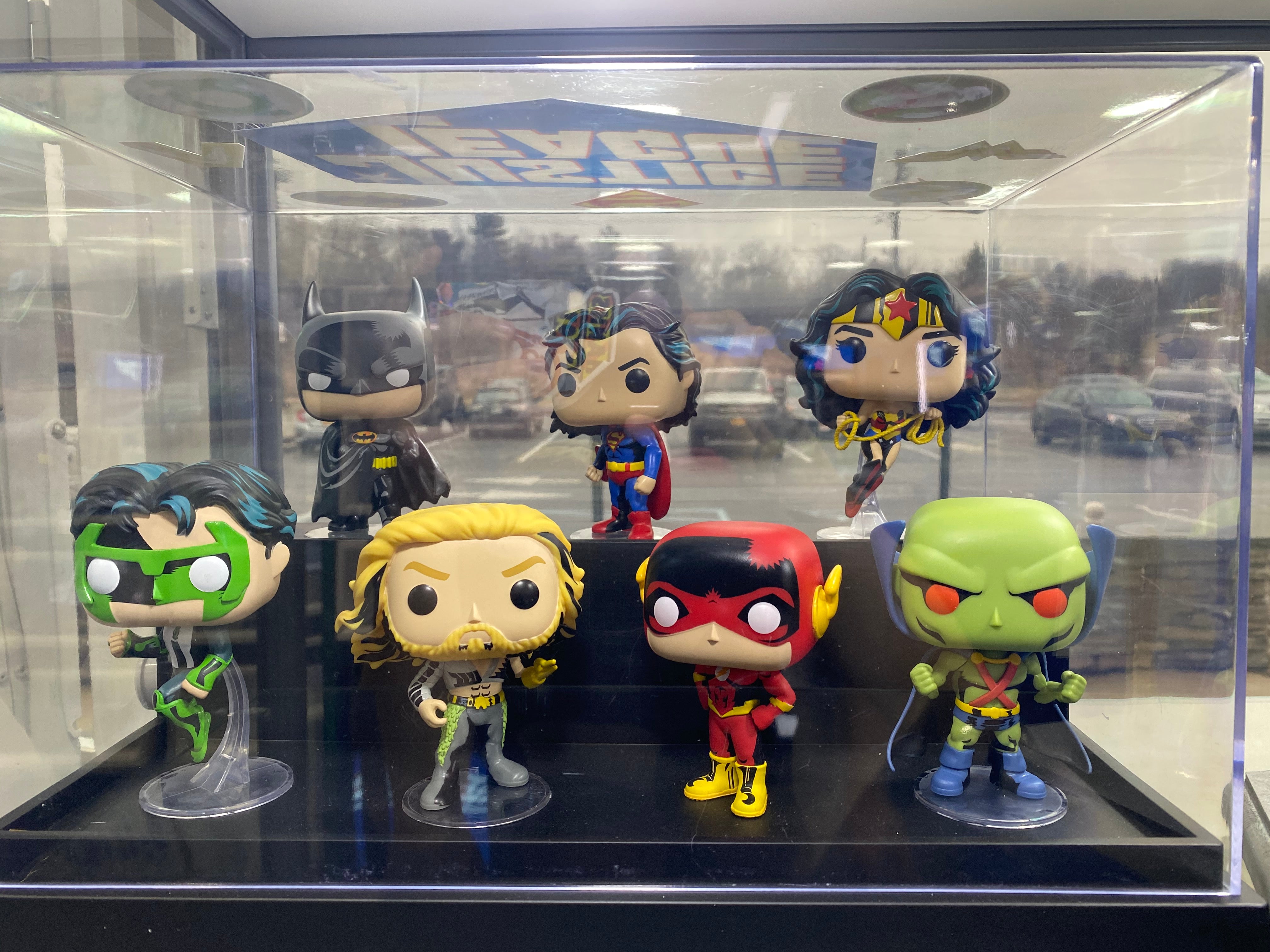 DC Funko Pop Set (Target Exclusives) with display