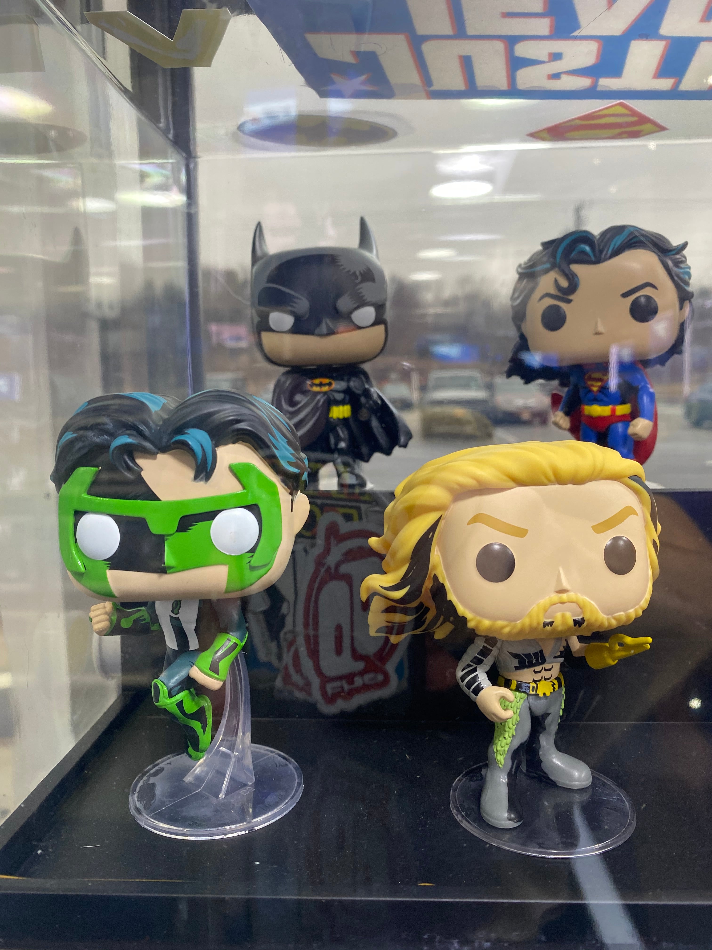 DC Funko Pop Set (Target Exclusives) with display