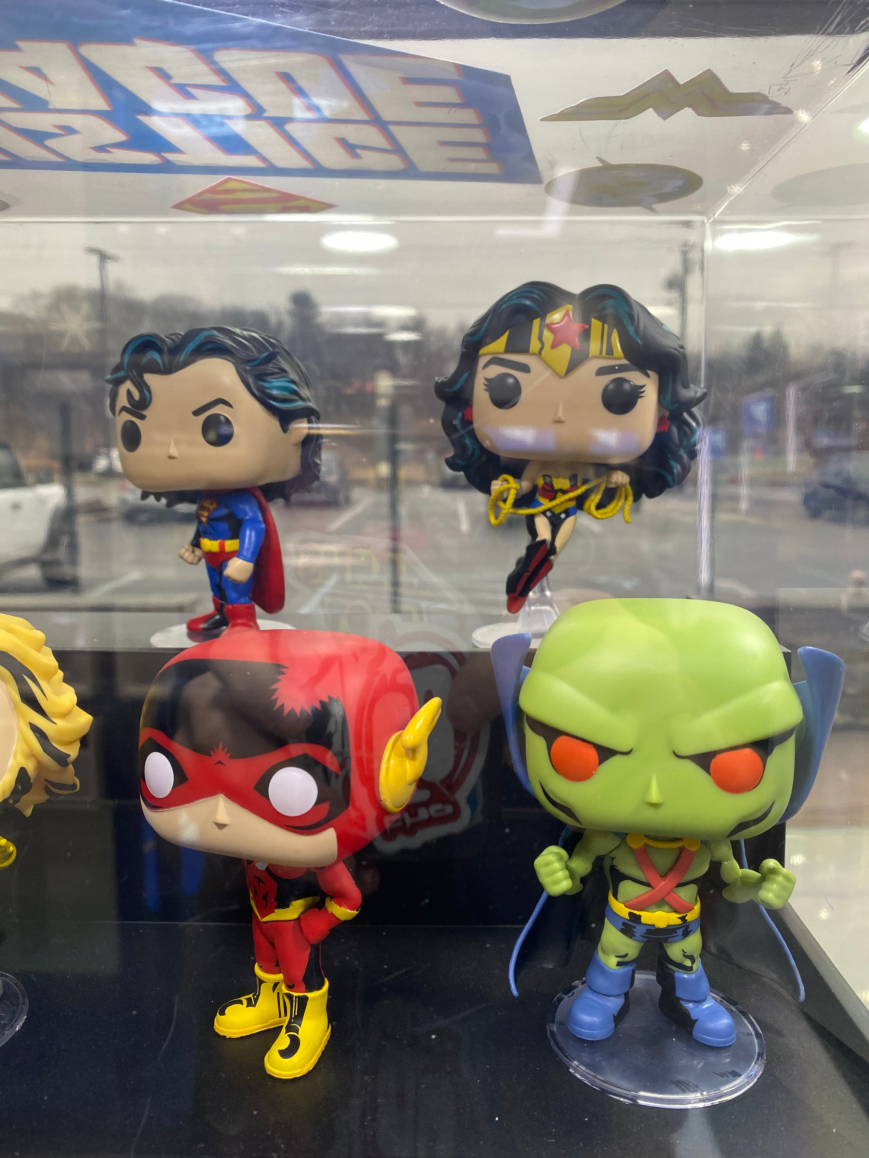 DC Funko Pop Set (Target Exclusives) with display