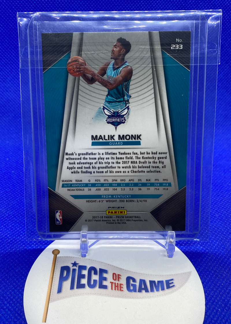 2017-18 Panini Prizm base silver prizm Malik Monk RAW