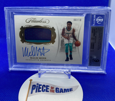 2017-18 Flawless Malik Monk RPA Rookie Patch Auto Gold 08/10 BGS 9