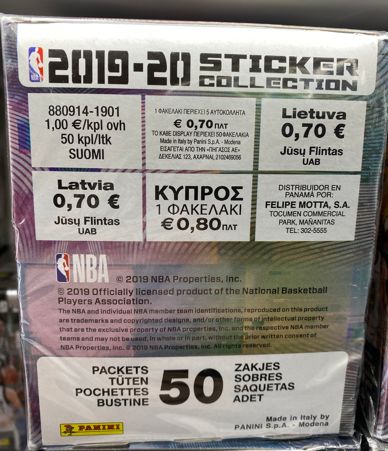2019-20 Panini NBA Sticker Box European version