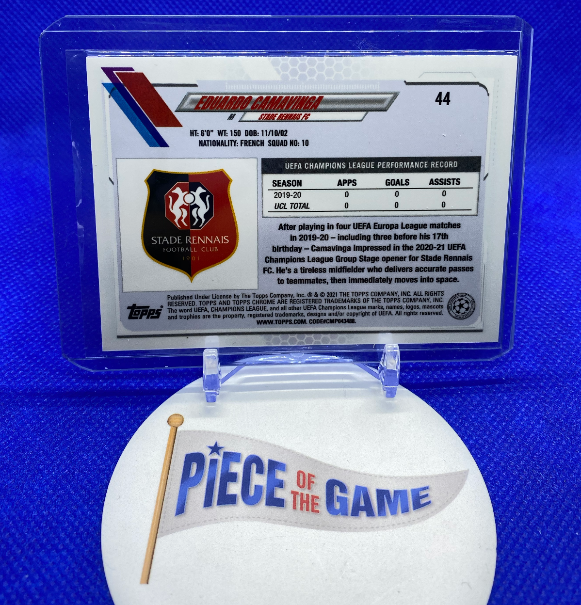 EDUARDO CAMAVINGA 2020-21 TOPPS CHROME UEFA - PINK XFRACTOR